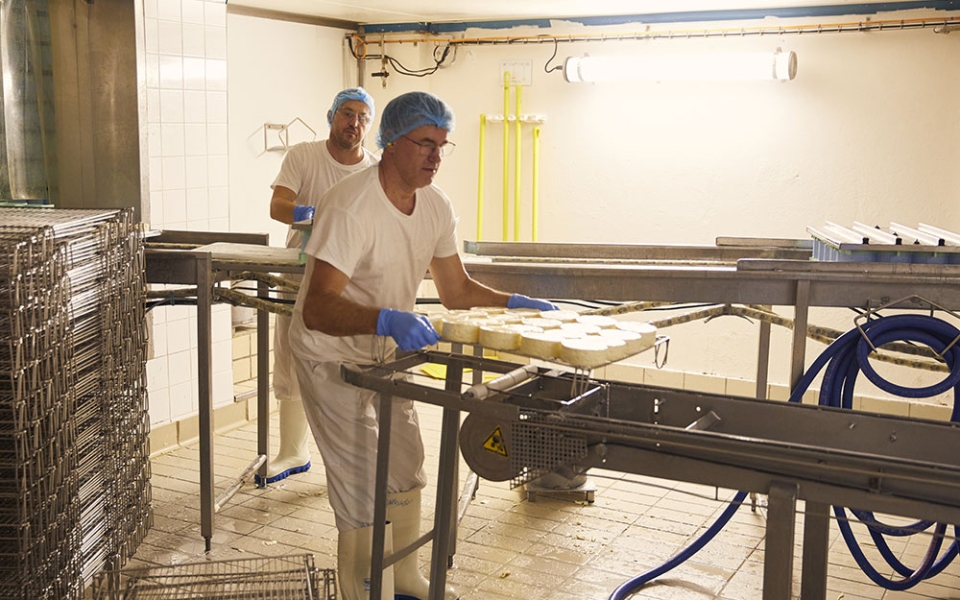Au sein de l’unité fromagerie, les salariés sont exposés à un taux d’hygrométrie de 90 % et à des températures oscillant entre 27 et 32 °C. « L’intervention de la CFDT a permis d’obtenir l’automatisation de certaines tâches et une prime liée aux conditions de travail », explique Hervé Vile, élu au CSE et membre de la commission santé, sécurité et conditions de travail.