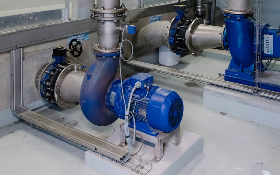 L’eau, par les captages souterrains ou prélevée dans les retenues, arrive dans des usines de traitement. Ici, à l’usine de Champ Fleury.