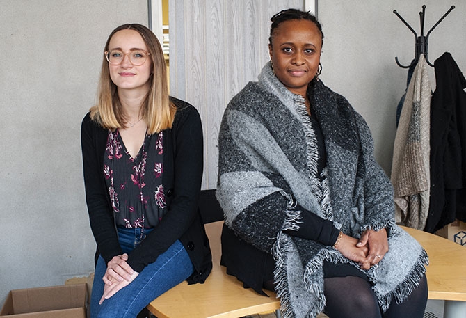 Cléa et Séphora : les deux chargées d’insertion professionnelle. Ce sont les interlocutrices-clés pour trouver un stage, une formation, préparer les entretiens d’embauche… ou toute autre démarche nécessaire.