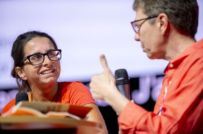 Gwenaëlle Yvinec (à g.) est secrétaire générale du Syndicat Santé-Sociaux de la Seine-Saint-Denis, Mylène Jacquot est secrétaire générale de la CFDT-Fonctions publiques.