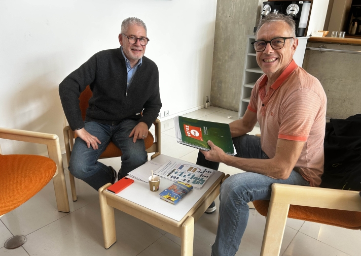 De gauche à droite : Yann Le Belleguy, délégué syndical central CFDT de Ferrero, et Michaël Amadis, DSC CFDT de CPK (Carambar Poulain Krema).