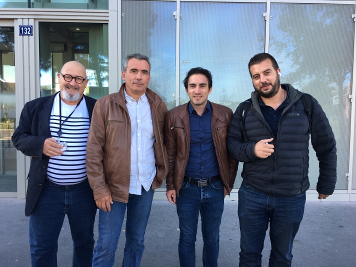 De gauche à droite : Guy Contrastin, du Syndicat CFDT Télecoms Prestataires Île-de-France ; André Juan, secrétaire du comité social et économique de Totem ; David Girard, délégué syndical ; Luc Racoua, membre de l’équipe CFDT.