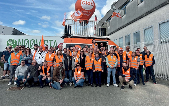 Toute la CFDT (section, syndicat, région, fédération et Confédération) s’était donné rendez-vous devant l’usine Metex (rebaptisé NoovistaGo récemment) le 12 avril, 2024.