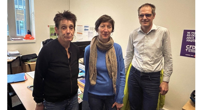 De g. à dr. : Françoise Gendraux, Nathalie Desmurs et Laurent Vigreux.