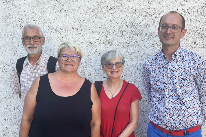 De gauche à droite : Marcel Moreau, Noëlle Maréchal, Élisabeth Jousseaume et Arnaud Réguerre.