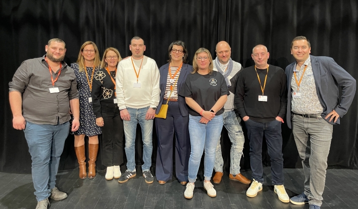 La Commission exécutive élue à Cherbourg-en-Cotentin (Manche), le 6 novembre 2025 – avec, tout à droite, le nouveau secrétaire général de la CFDT Normandie, Jonathan Jarrige.