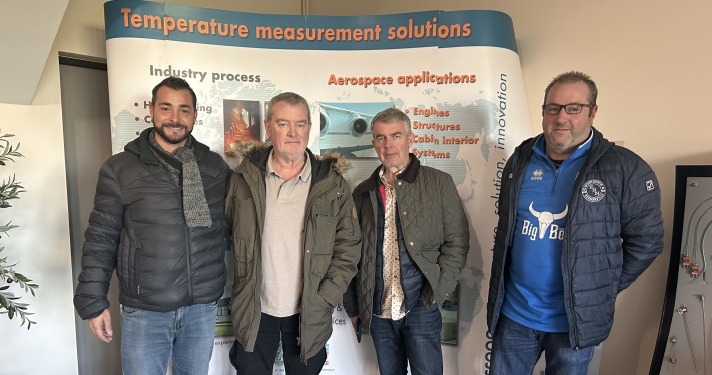 De gauche à droite : Alan Montaron (délégué syndical CFDT de Correge), Dominique Le Morvan (assistant juridique du syndicat CFDT Métaux 76 Rouen-Le Havre-Elbeuf-Dieppe [RHED]), Pascal De Maayer (membre du bureau fédéral de la CFDT Métallurgie et secrétaire général du syndicat CFDT Métaux RHED), Jérôme Picouleau (militant de la section syndicale CFDT).