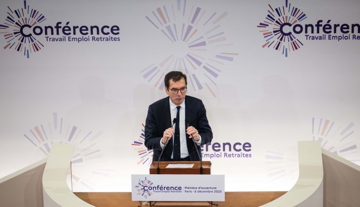 Jean-Pierre Farandou, ministre du Travail, lors du lancement de la Conférence en décembre 2025.