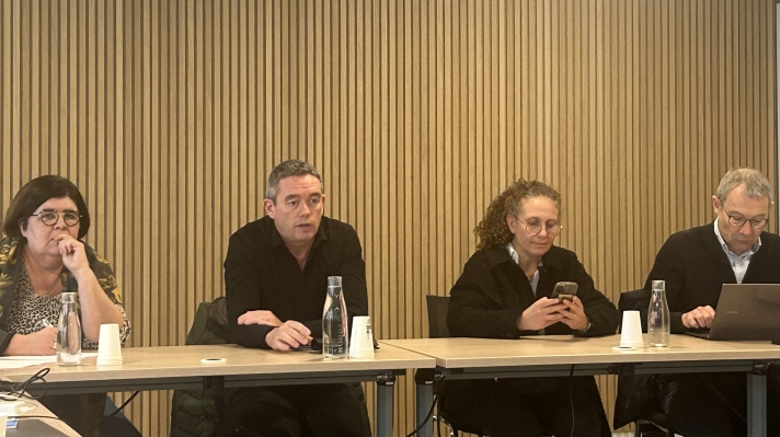 La délégation CFDT emmenée par Yvan Ricordeau, secrétaire général adjoint.