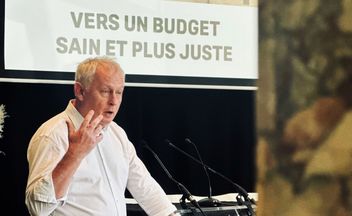 Luc Triangle, secrétaire général de la CSI, à l’occasion d’une conférence organisée le 23 avril en Belgique.