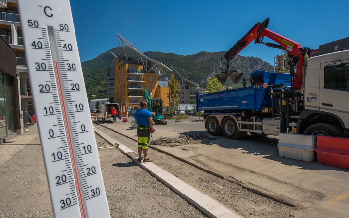 Pic de chaleur et de pollution à l'ozone sur un chantier.