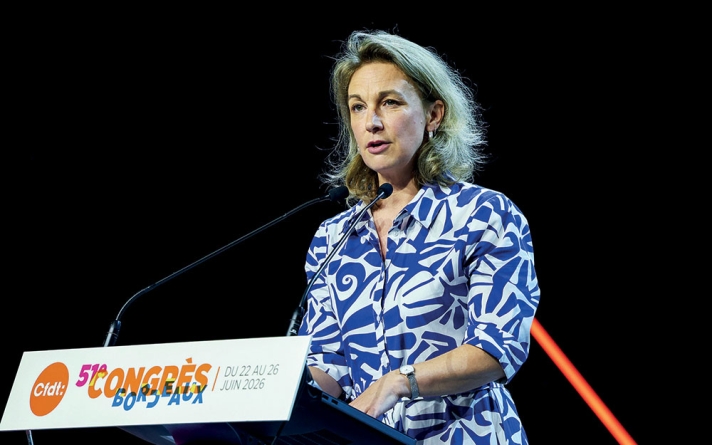 Marylise Léon, secrétaire générale de la CFDT lors de la réponse au rapport d'activité. Bordeaux, le 24 juin 2026.