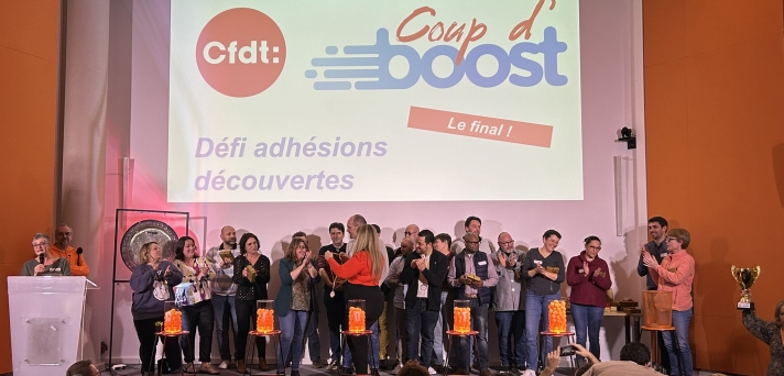 Le 1er février dernier a eu lieu à la Confédération la remise des prix récompensant de nombreux syndicats, militants et fédérations dans le cadre de l’opération “Coup d’boost”. Il est d’ailleurs utile de rappeler que la CFDT compte 27 840 adhérents et adhérentes de plus depuis le début de l’année 2023 !