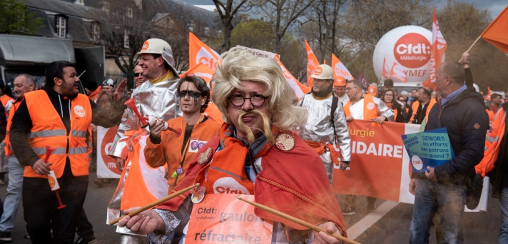 Manifestation contre la réforme des retraites, le 6 avril 2023 à Paris.