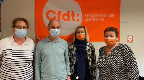 De gauche à droite : Magali Maxant, Éric Choffel, secrétaire de la section du Centre hospitalier de l’Ouest vosgien, Catherine Vaillant-Florentin et Isabelle Cherpitel.