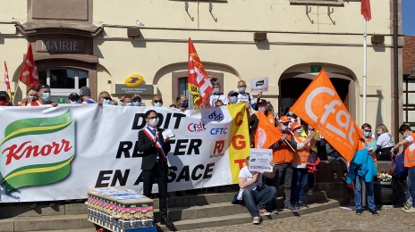 Les salariés de Knorr à Duppigheim refusent la fermeture de leur usine, décidée par le groupe Unilever, alors que ce site est viable… Ils se sont adressés aux élus locaux et nationaux, et restent fortement mobilisés.