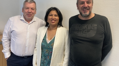 De gauche à droite : Laurent Valy (secrétaire du comité social et économique), Christine Virassamy (déléguée syndicale centrale et élue CSE) et Pascal Marquer (trésorier du CSE).