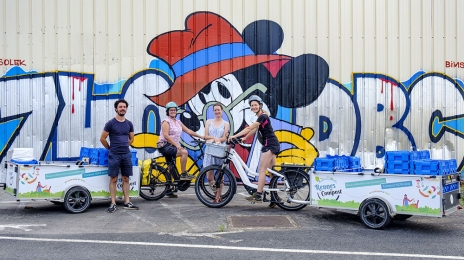 Corentin Gouyou-Beauchamps, Amel M’Sadek, Sophie Gimenez et Hélène Pécoil sont les trois cofondatrices de Rennes du compost.