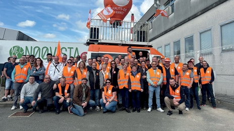Toute la CFDT (section, syndicat, région, fédération et Confédération) s’était donné rendez-vous devant l’usine Metex (rebaptisé NoovistaGo récemment) le 12 avril, 2024.