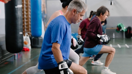 Agents yonnais à l'entraînement de boxe.