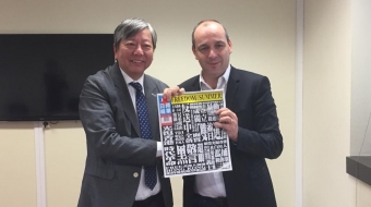 Lee Cheuk Yan, le SG de HKCTU, avec Laurent Berger.