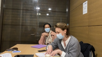 De gauche à droite : Jocelyne Cabanal, secrétaire nationale, et Marylise Léon, secrétaire générale adjointe et cheffe de file CFDT pour cette négociation.