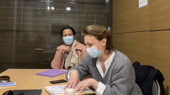 Au premier plan, à droite, Marylise Léon, secrétaire générale adjointe de la CFDT et cheffe de file de la délégation cédétiste.