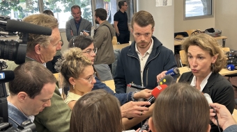 Marylise Léon, secrétaire générale adjointe de la CFDT, répondait aux questions des journalistes à l’issue de l'intersyndicale du 30 mai dans les locaux de la Confédération.