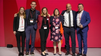 De gauche à droite : Tea Jarc, Ludovic Voet, Isabelle Schömann, Esther Lynch, Claes-Mikael Ståhl et Giulio Romani sont les membres du nouveau secrétariat général de la Confédération européenne des syndicats.