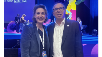 Cyril Chabanier a été réélu président de la CFTC. Marylise Léon était invitée au 54e congrès de la CFTC à Rennes (Ille-et-Vilaine/Bretagne).