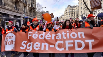Lors de la manifestation du 7 mars 2023 contre la réforme des retraites…