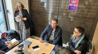 Yvan Ricordeau, au centre, est le chef de file CFDT pour la négo PVT ; à droite, Isabelle Mercier, secrétaire nationale.