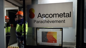 Sur le site de l'entreprise Ascometal de Leffrinckoucke, lors du déplacement du ministre délégué chargé de l'Industrie et de l’Énergie.