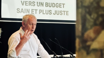 Le 23 avril dernier, en Belgique, lors d’une conférence réunissant Luc Triangle, secrétaire général de la CSI, et des représentants d’Oxfam et de Millionaires for Humanity.